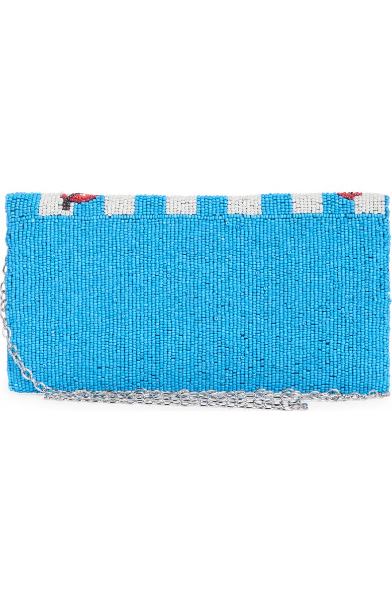 Collection XIIX Beaded Lobster Gingham Flap Clutch, Alternate, color, Blue Multi