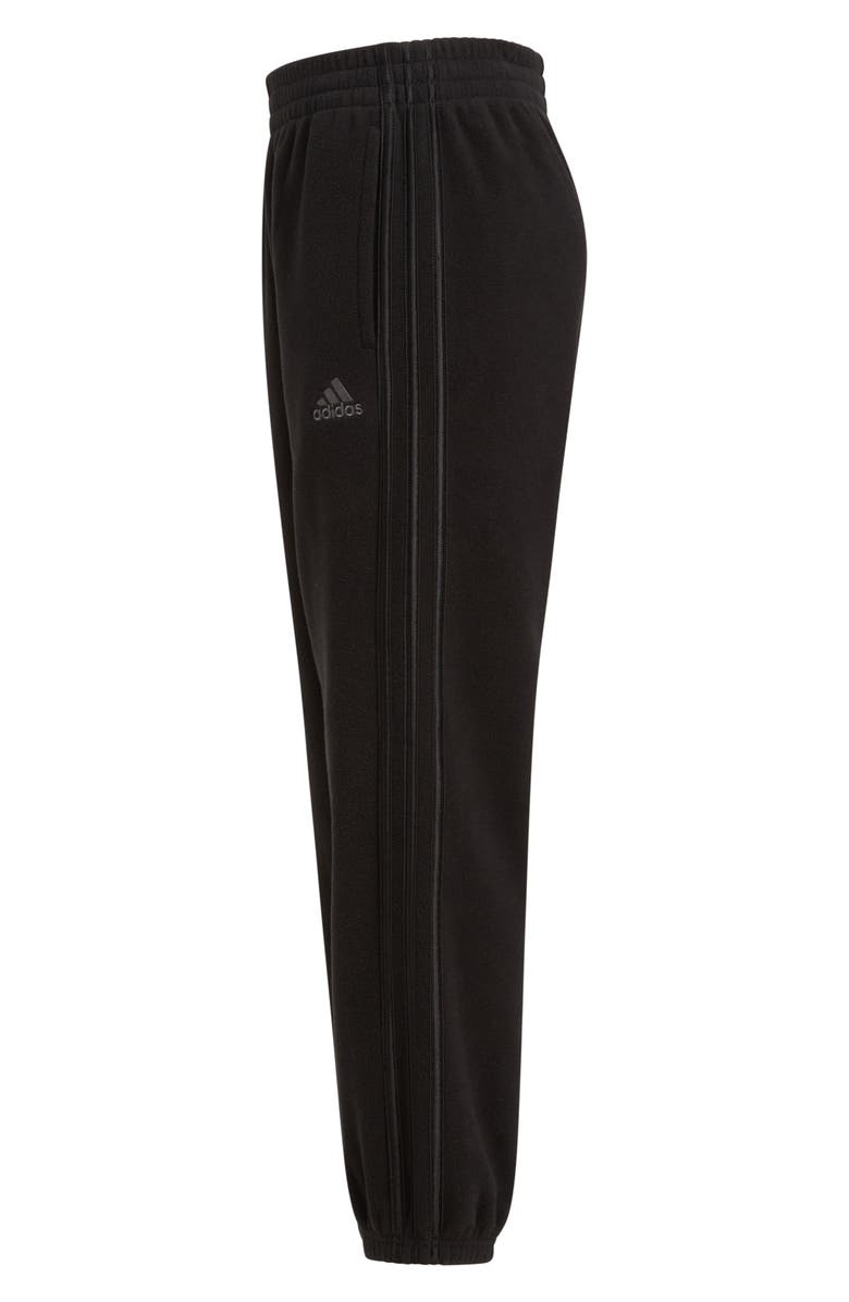 adidas Kids' 3-Stripes Cozy Joggers, Alternate, color, Black