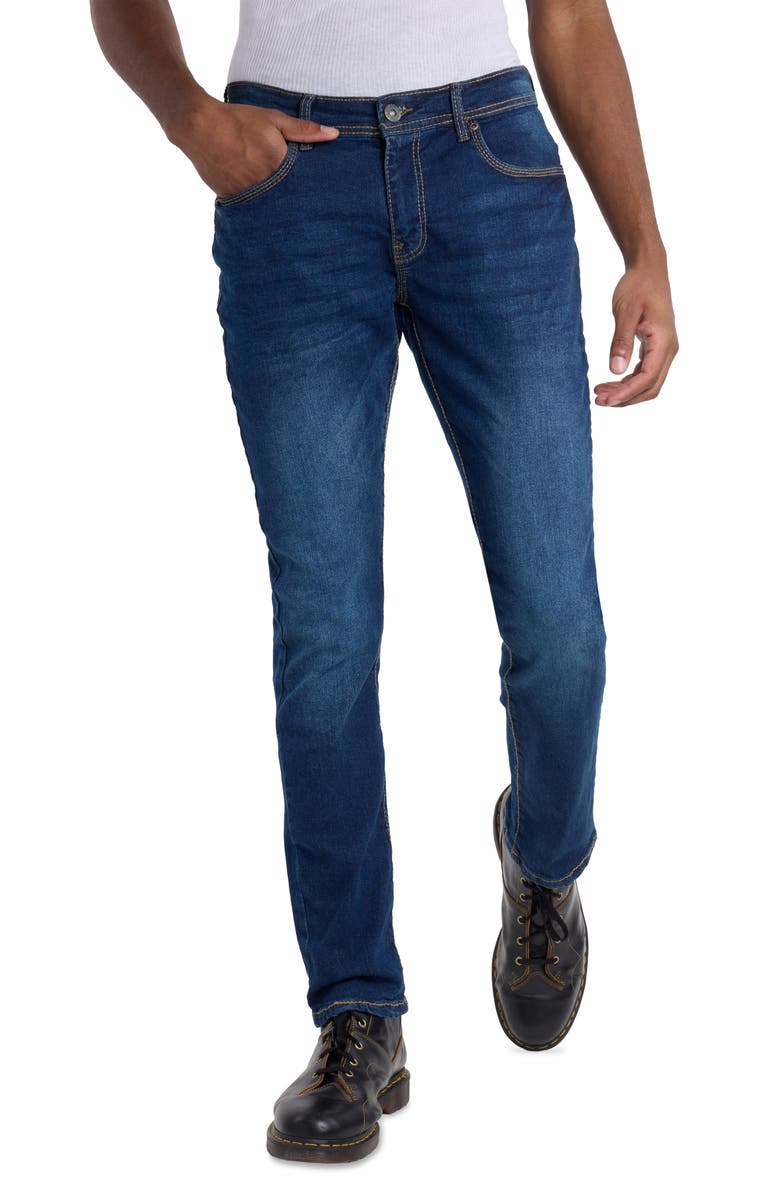 XRAY Saddle Stitch Stretch Straight Leg Jeans, Alternate, color, Indigo