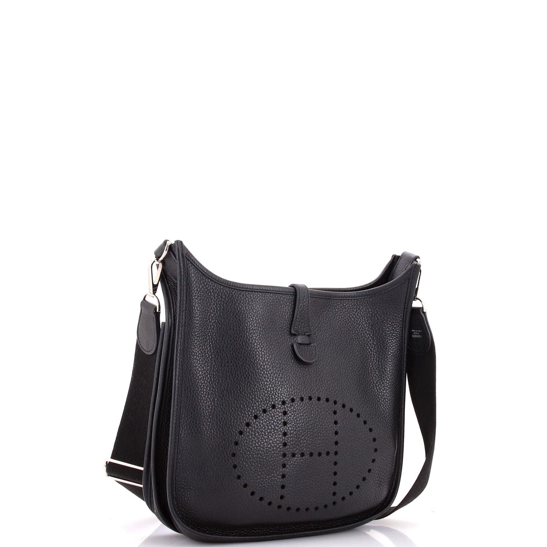 Pre-Owned Hermes Evelyne Bag Gen III Clemence PM, Alternate, color, Noir