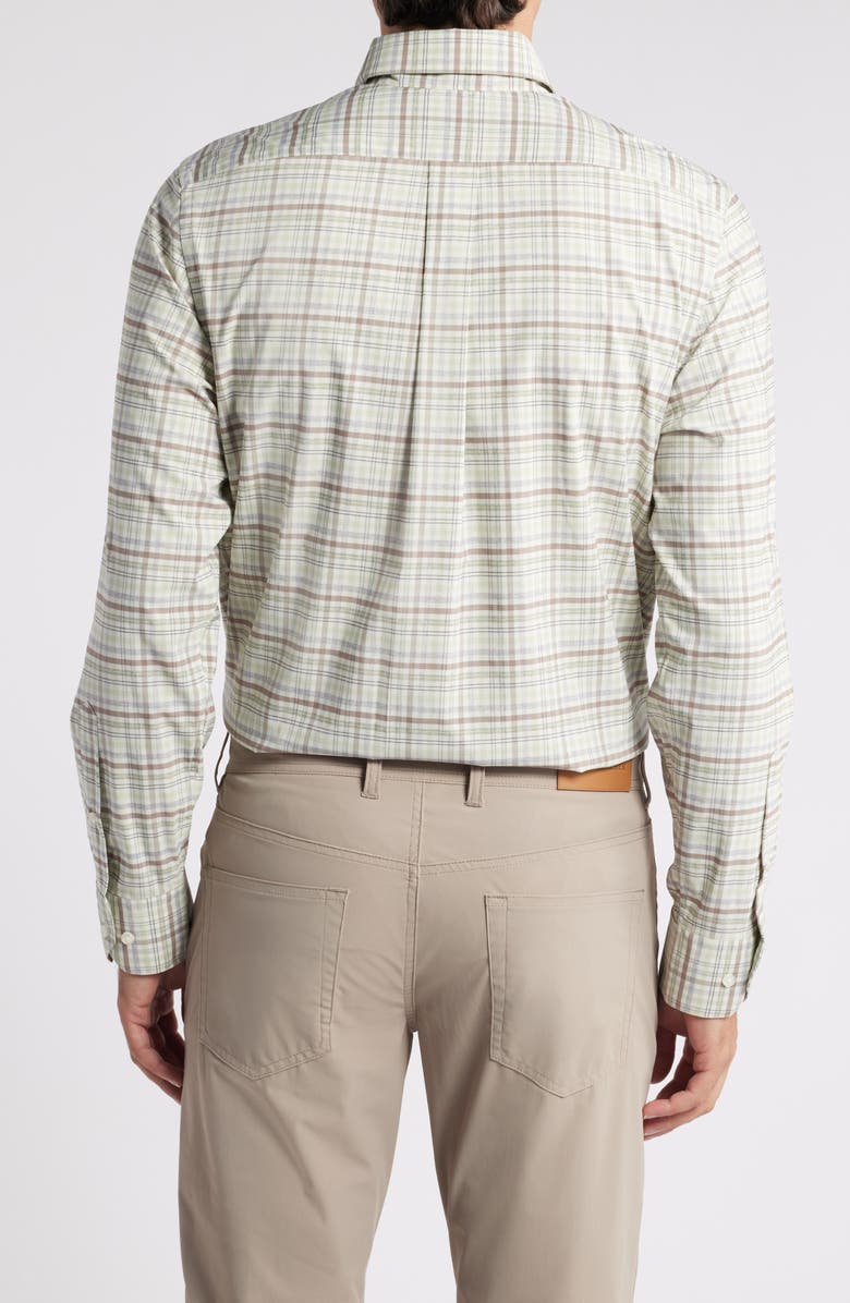 Scott Barber Mélange Plaid Stretch Button-Down Shirt, Alternate, color, 