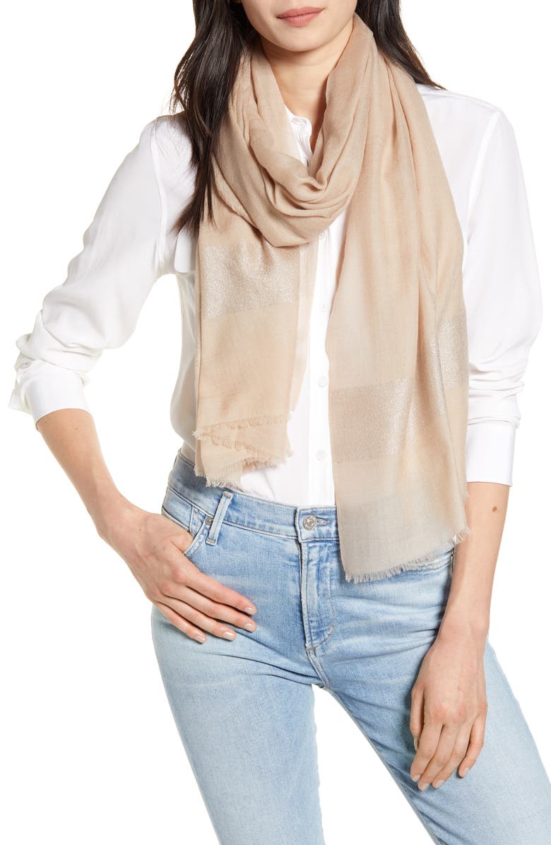 La Fiorentina Shimmer Stripe Scarf, Main, color,