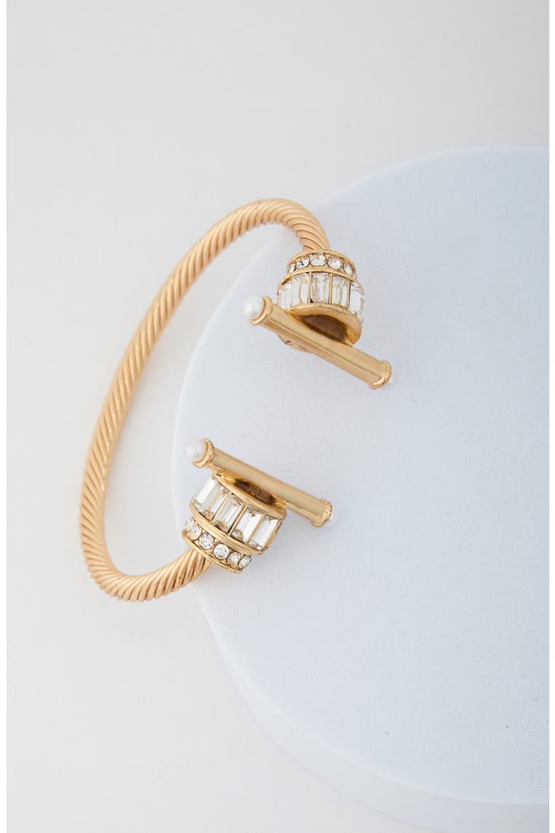Charm Statement Cuff Bracelet, Alternate, color, GOLD