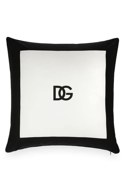 D&G Logo Cotton Gabardine Accent Pillow