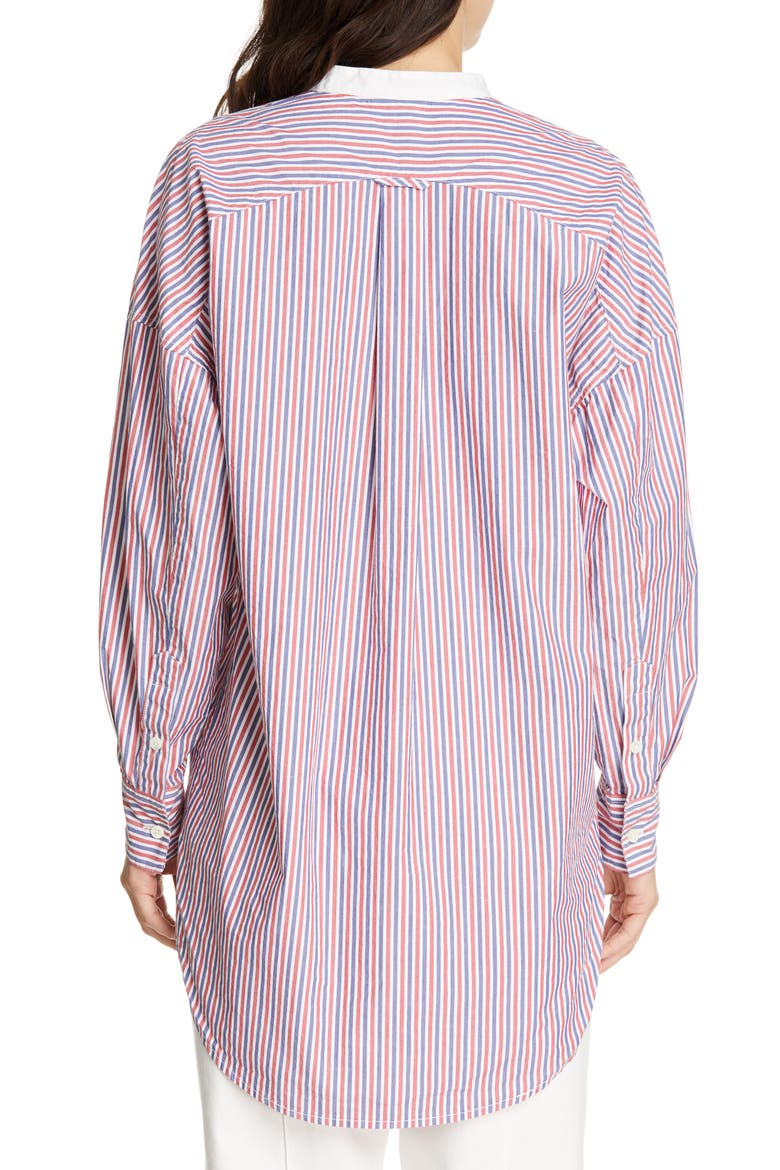 Multistripe Shirttail Tunic, Alternate, color, RED/ BLUE/ WHITE
