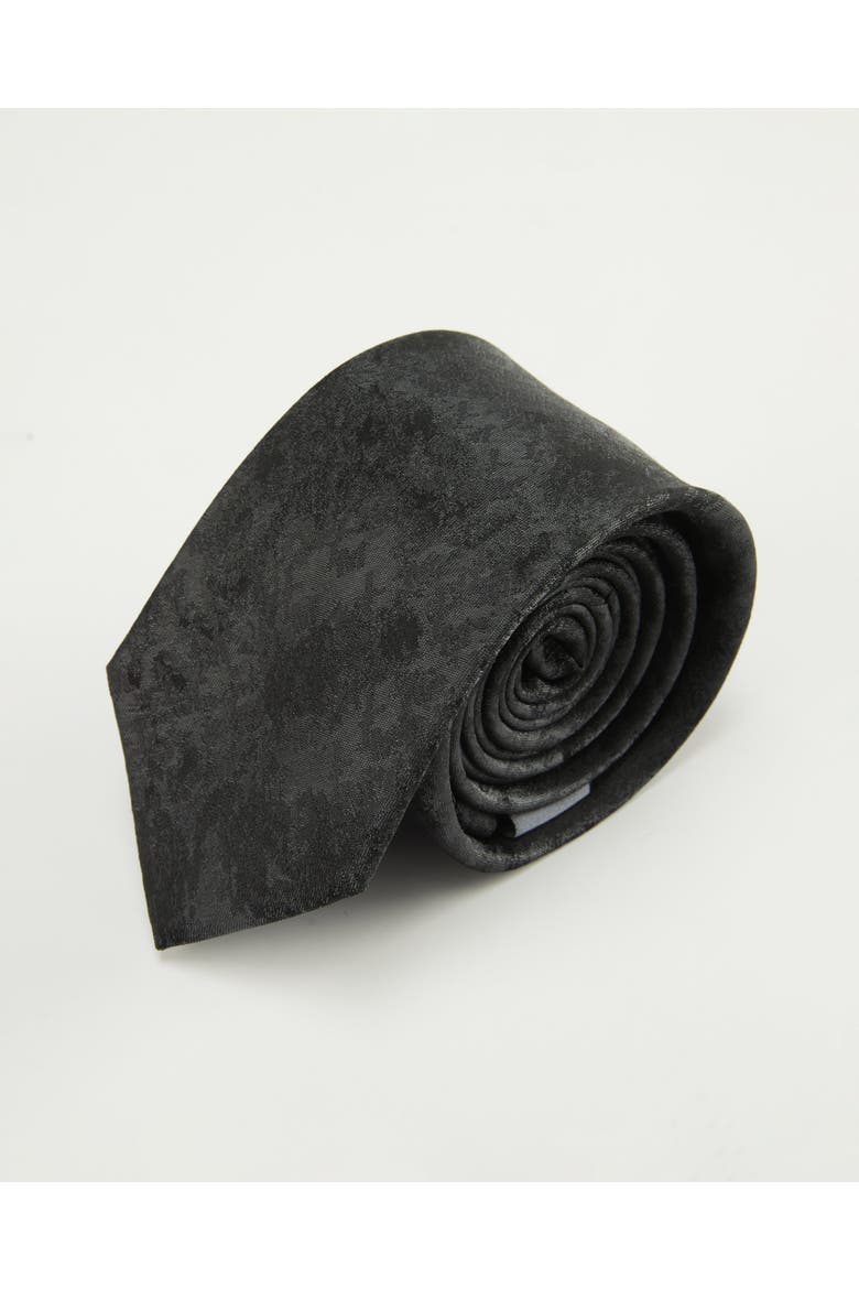 Marble Cloud Silk Jacquard Tie, Main, color, Obsidian