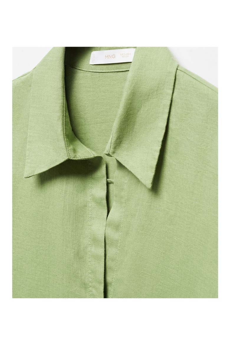 Button-Up Linen Shirt, Alternate, color, GREEN