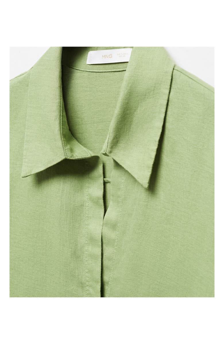 MANGO Button-Up Linen Shirt, Alternate, color, 