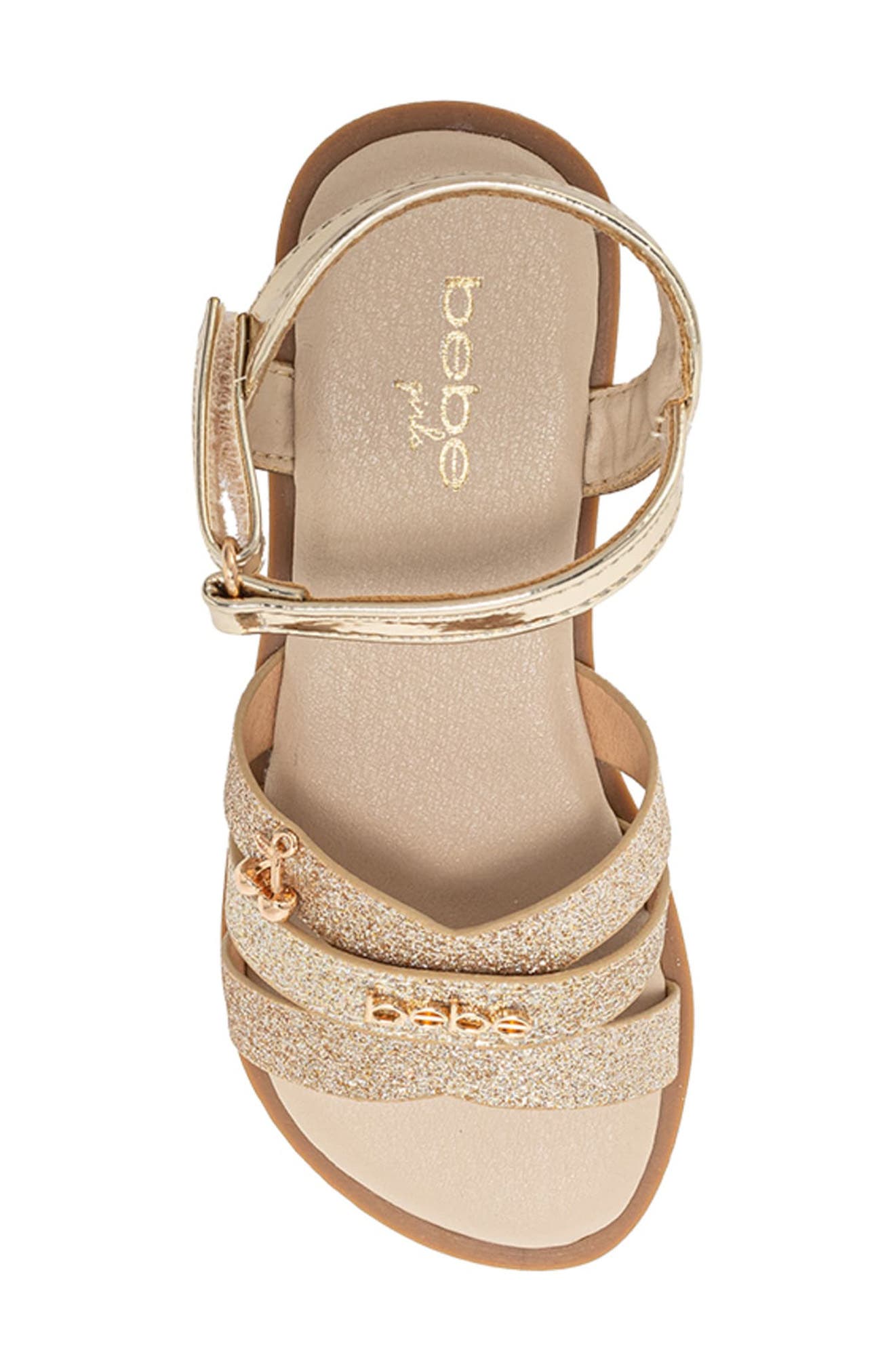 bebe Shimmer Sandal, Alternate, color, 