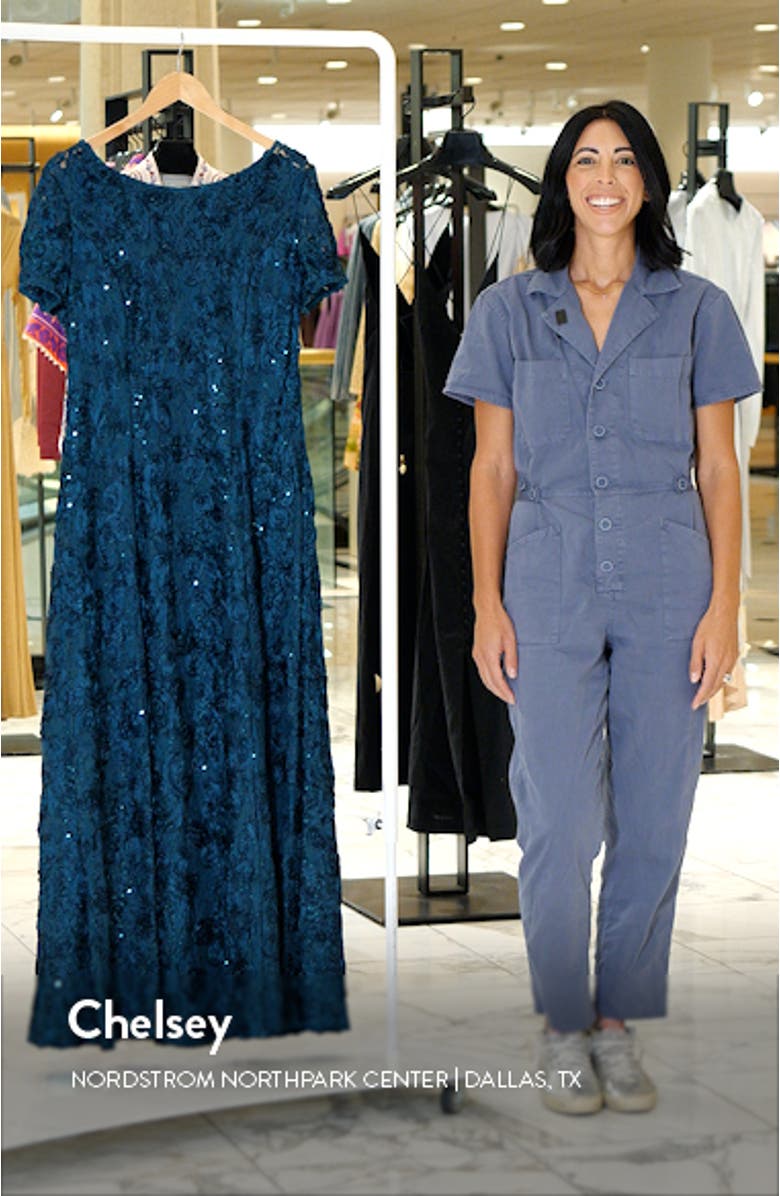 Rosette Sequin A-Line Gown, sales video thumbnail