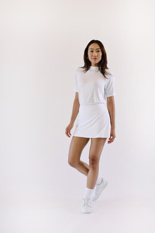 Beldrie Mini Mock Neck Top In White