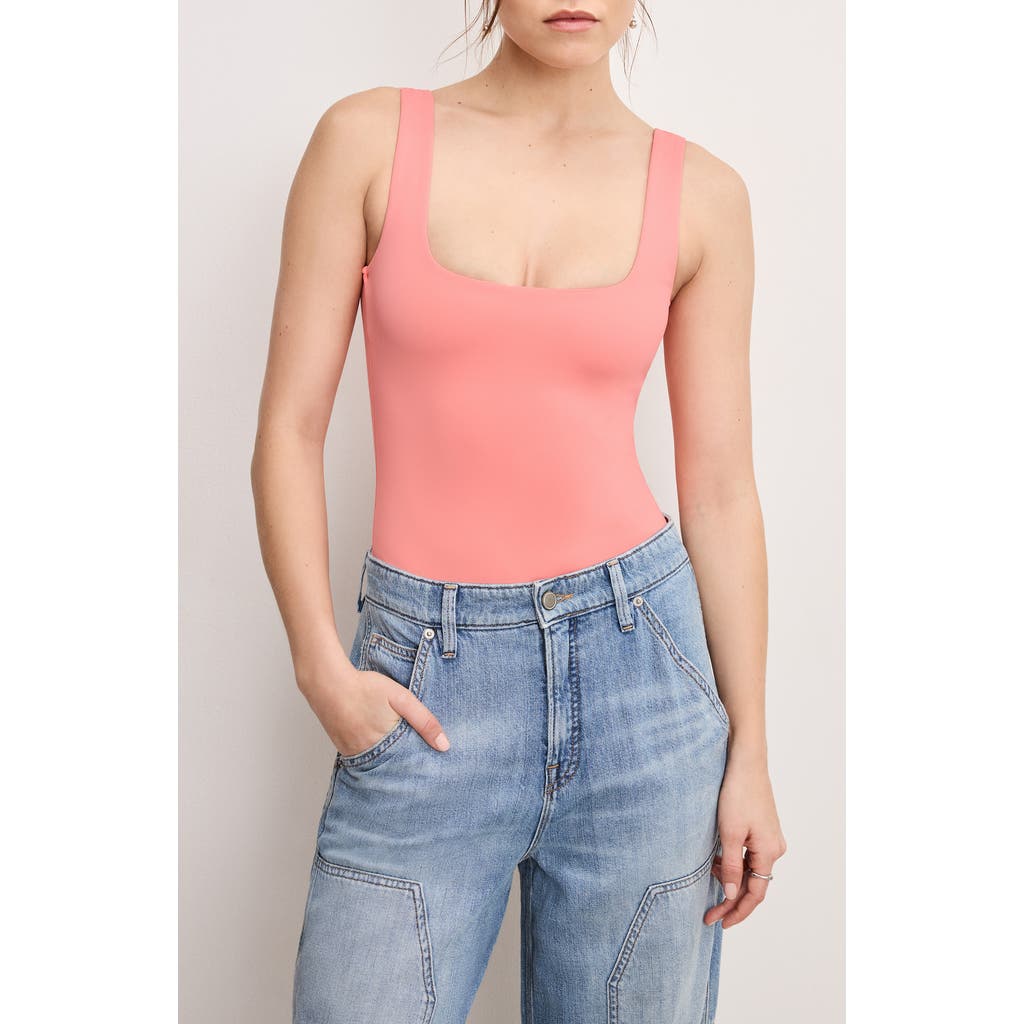 Good American Scuba Modern Tank Thong Bodysuit Coral002 In Coral