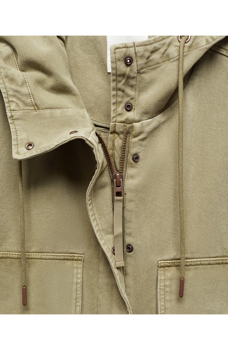 MANGO Hooded Crop Twill Utility Jacket, Alternate, color, 