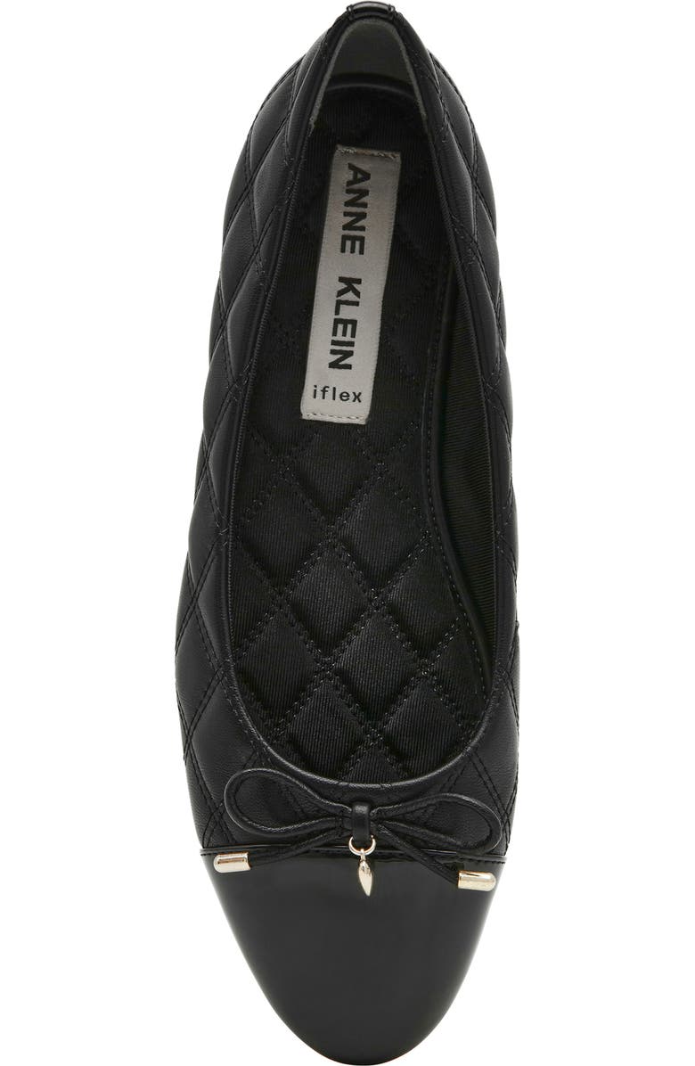 Anne Klein Luci Cap Toe Ballet Flat, Alternate, color, Black