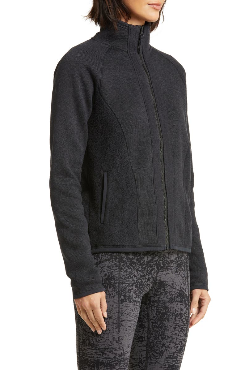 Zella Repurpose Full Zip Fleece Jacket, Alternate, color, 
