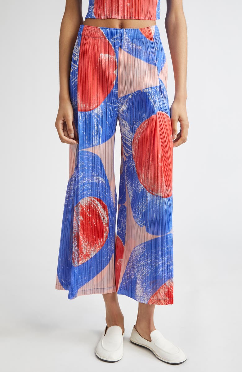 Pleats Please Issey Miyake Backlight Pleated Straight Leg Pants, Main, color, Red