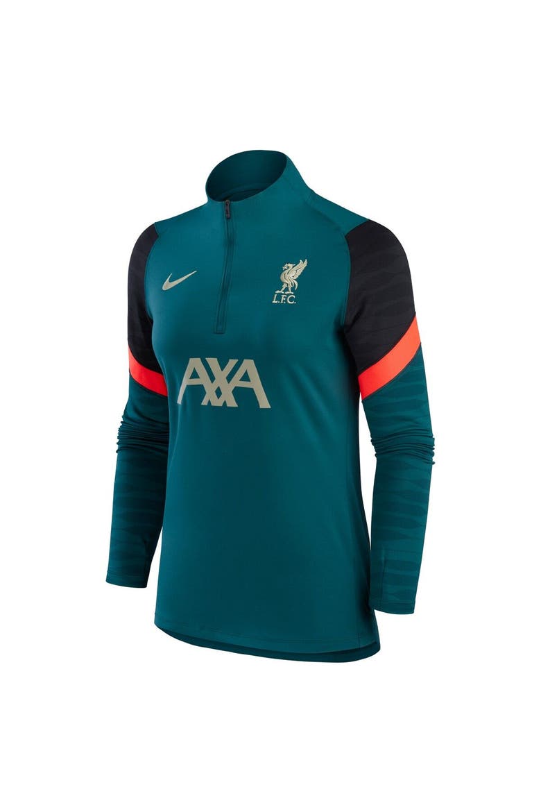 Women's Nike Teal Liverpool Strike Drill Raglan Quarter-Zip Performance Top, Alternate, color, Teal