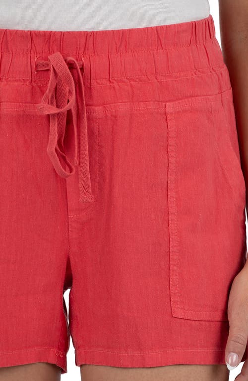 Kut From The Kloth Katana Drawstring Linen Blend Shorts In Watermelon
