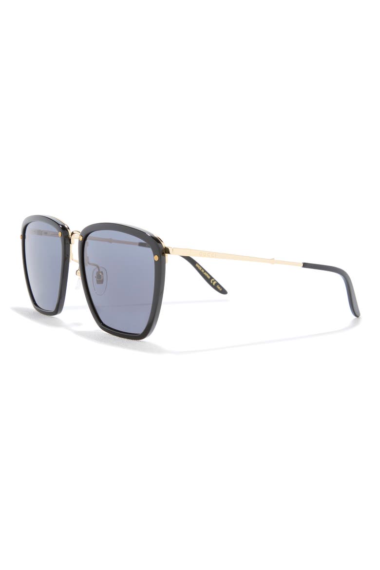 Novelty 56mm Square Sunglasses, Alternate, color, BLACK GOLD GREY