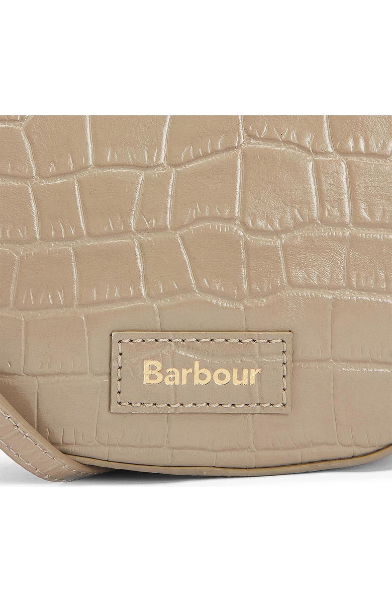 Barbour Eilein Croc Embossed Leather Saddle Crossbody Bag, Alternate, color,