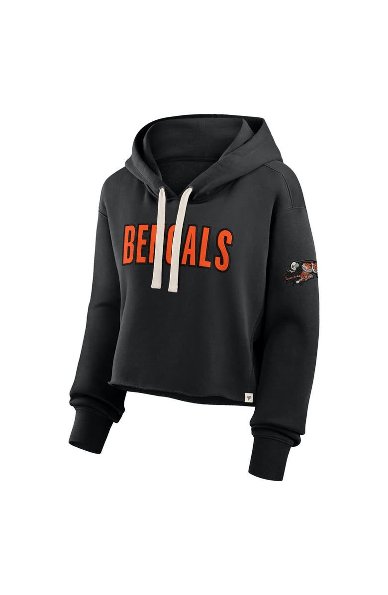 FANATICS Women's Fanatics Black Cincinnati Bengals Oversized Hometown Heritage Cropped Hoodie, Alternate, color,