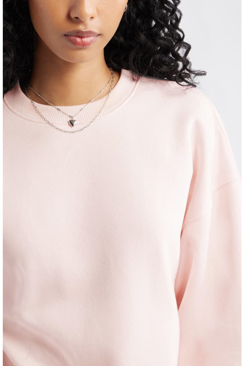 Relaxed Cotton Blend Sweatshirt, Alternate, color, PINK PRIMROSE