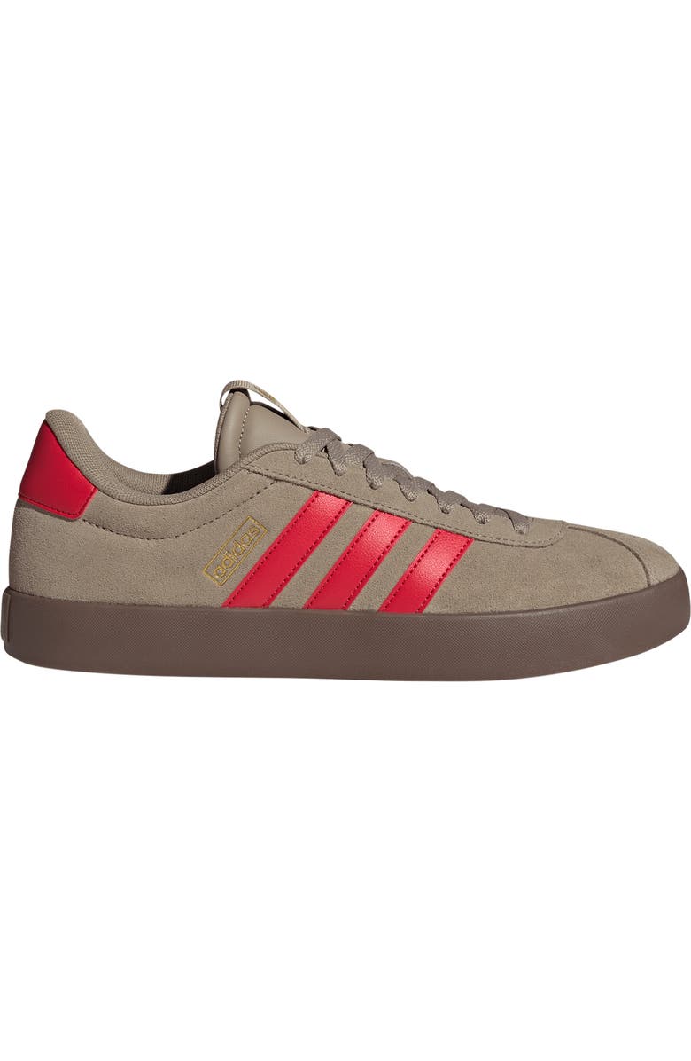 adidas VL Court 3.0 Sneaker, Alternate, color, Blanch Cargo/ Ruby/ Gold Met