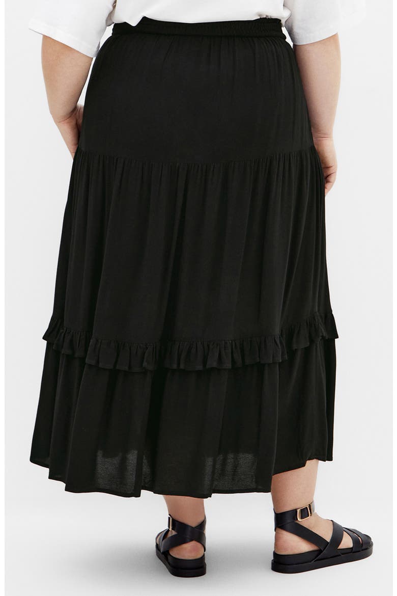 Avianna Tiered Maxi Skirt, Alternate, color, BLACK