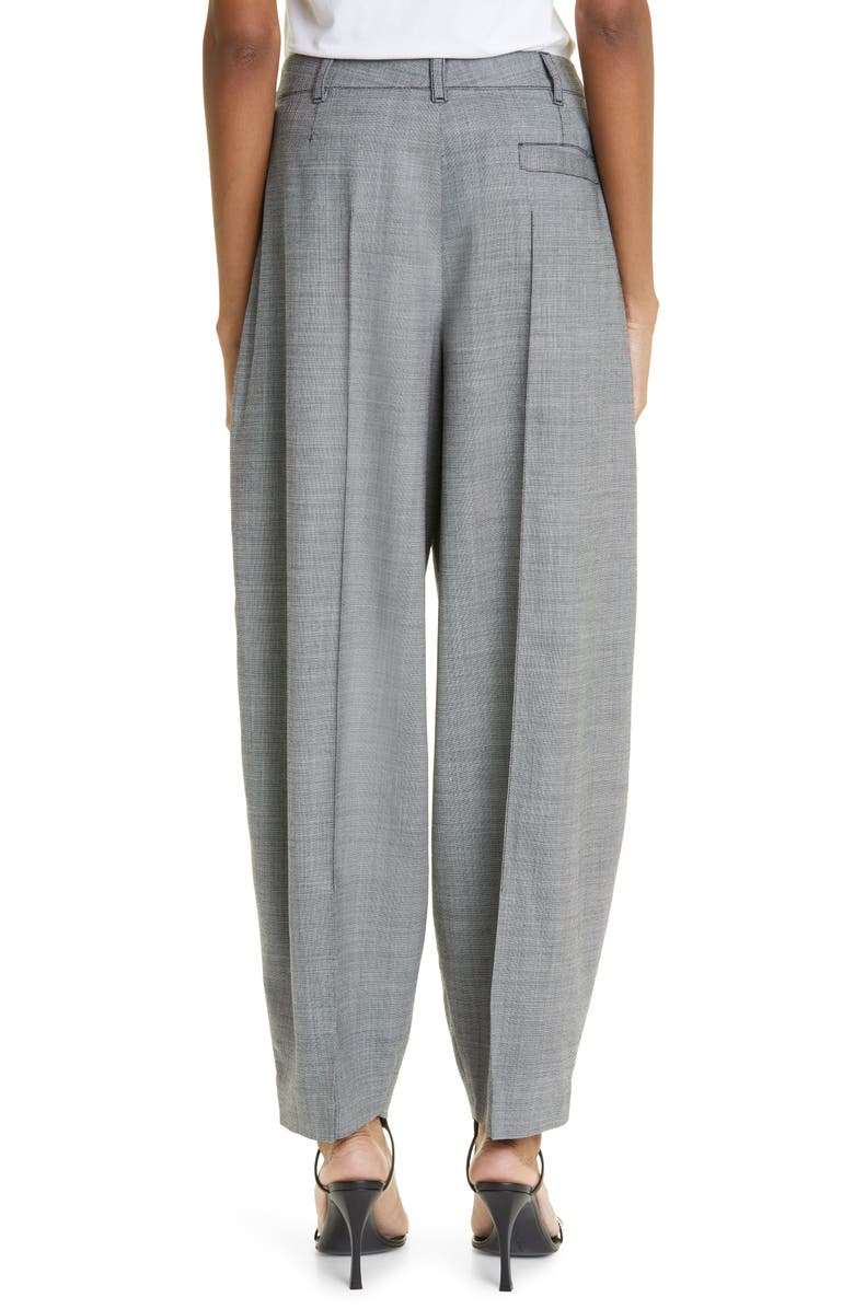 Stella McCartney Pleated Wide Leg Tapered Stretch Wool Trousers, Alternate, color, 