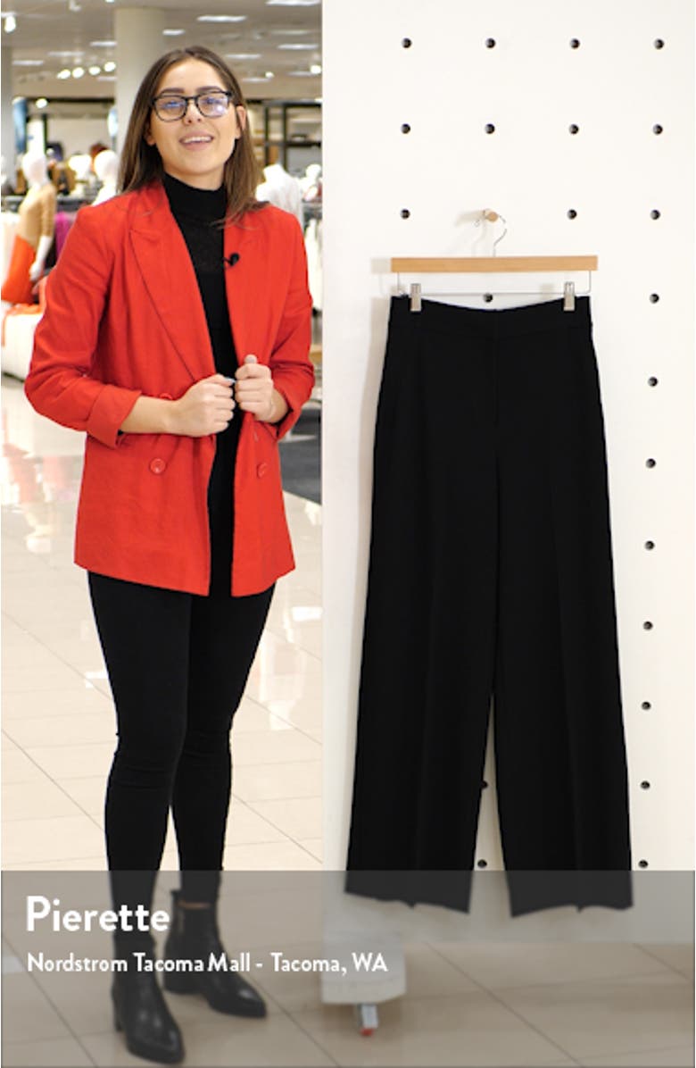 High Waist Wide Leg Stretch Twill Pants, sales video thumbnail