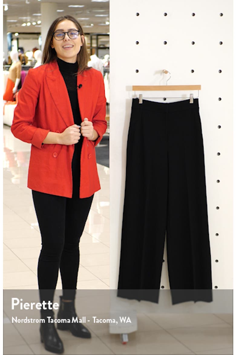 High Waist Wide Leg Stretch Twill Pants video