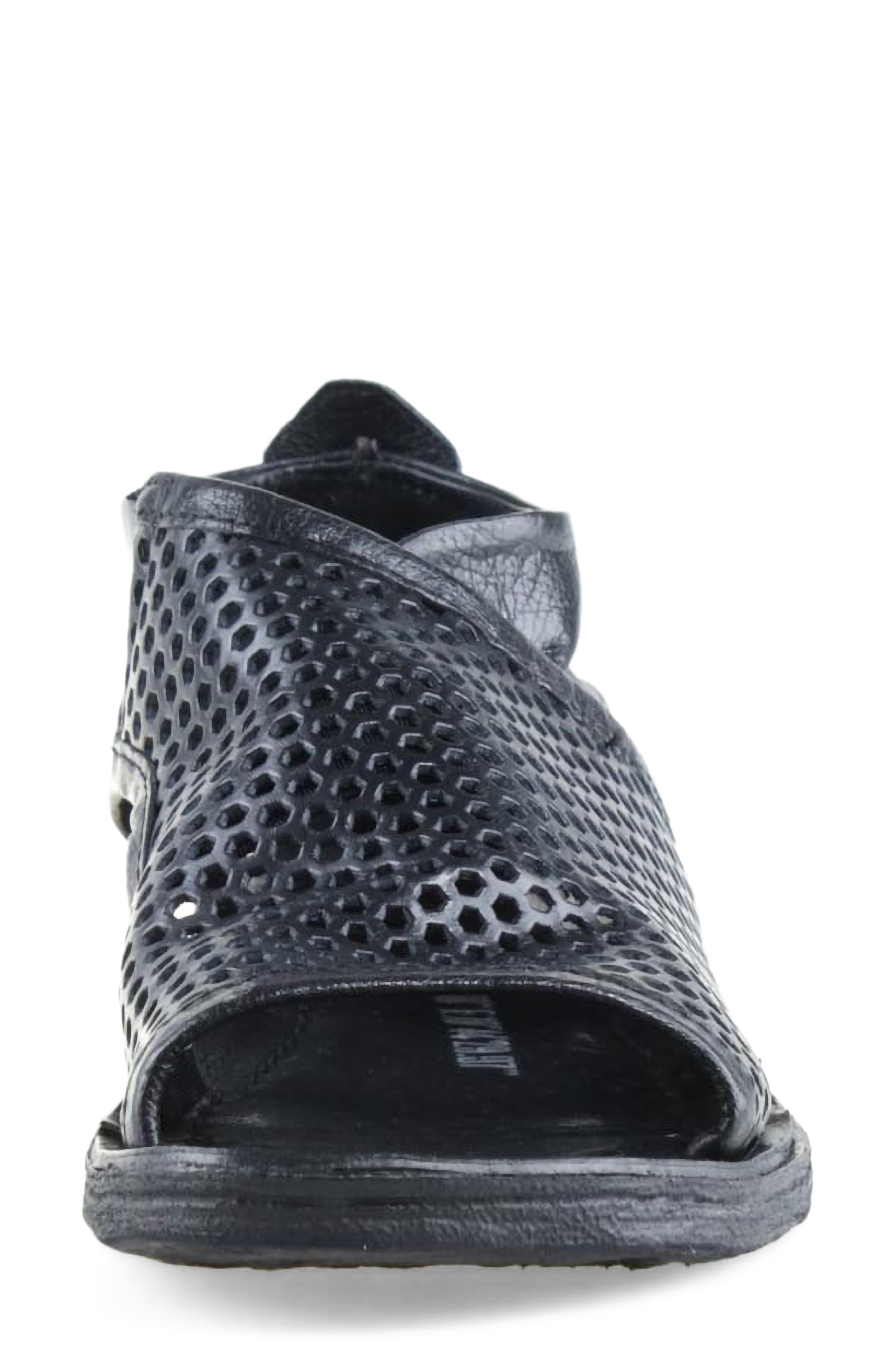 A.S.98 Reiley Perforated Sandal, Alternate, color, Black