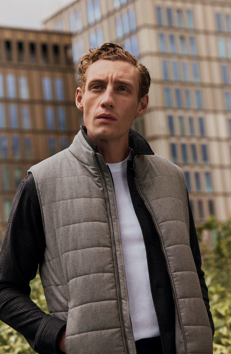 Eton Quilted Wool Vest, Alternate, color, Light Beige