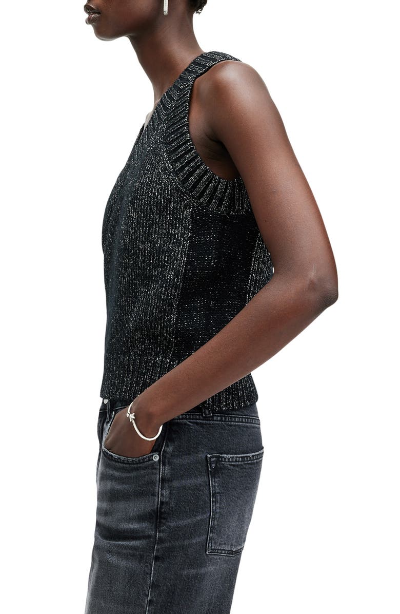 AllSaints Sabrina Metallic Merino Wool Blend Sweater Tank, Alternate, color, 