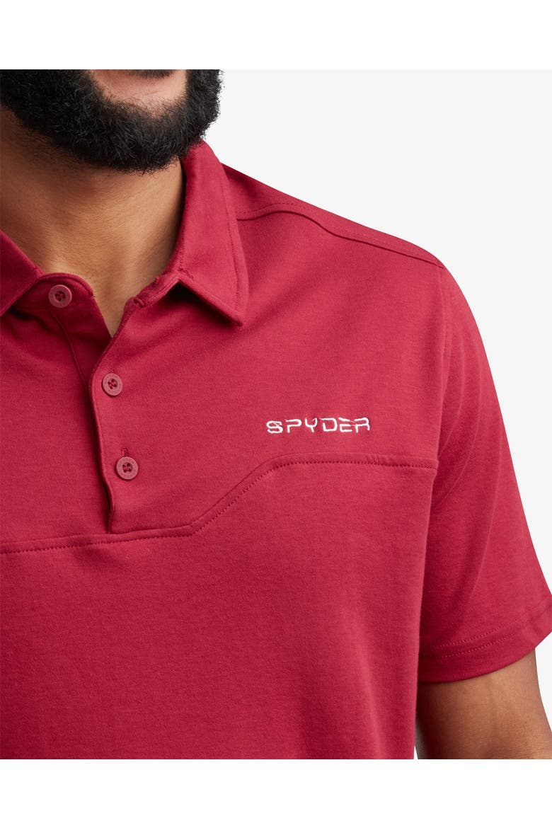 Men Short Sleeve Interlock Polo, Alternate, color, Redwood