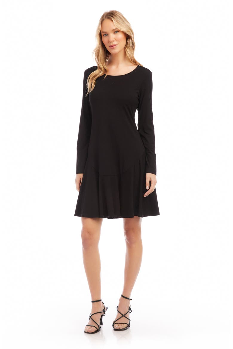 Montana Long Sleeve A-Line Jersey Dress, Alternate, color, BLACK