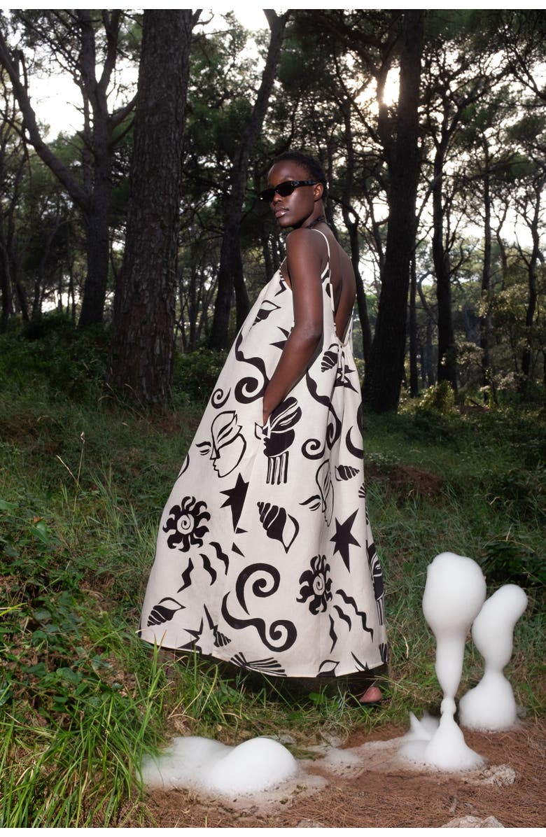 Untitled in Motion Ophelia Open-Back Strappy Printed Maxi Dress, Alternate, color, Thalassa