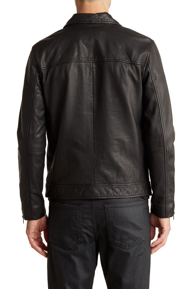 AllSaints Karl Leather Jacket, Alternate, color, 