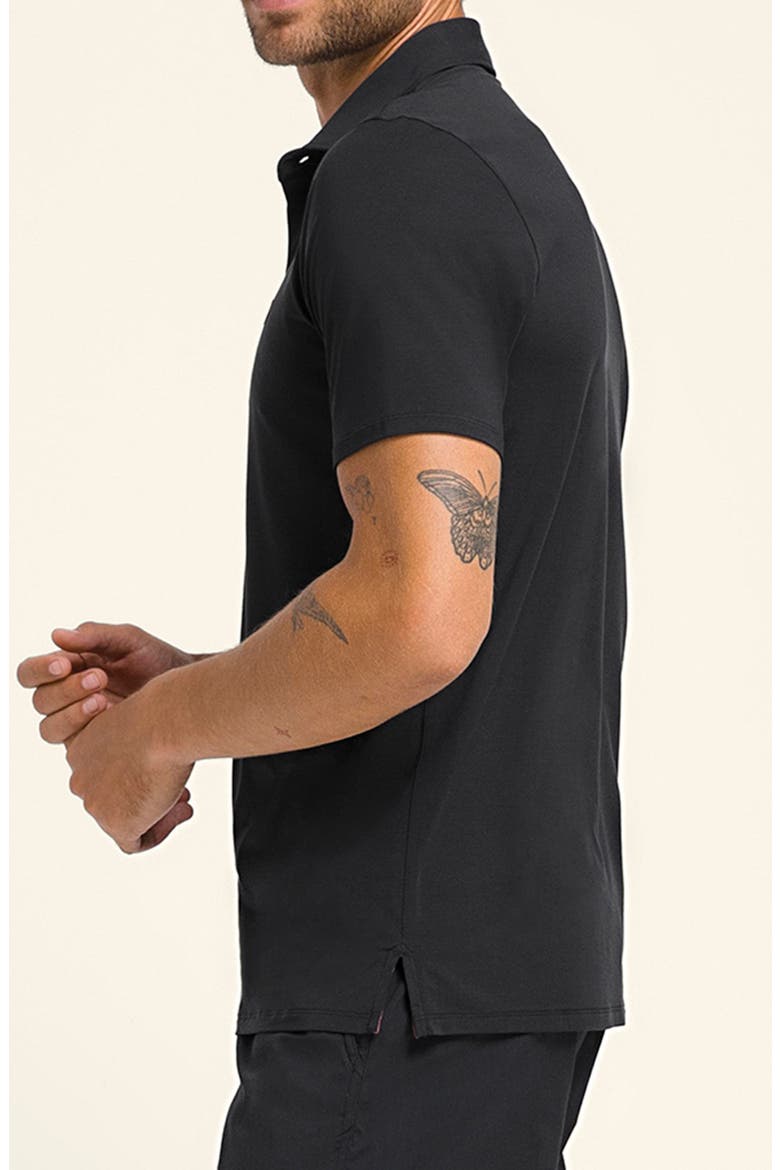League Polo, Alternate, color, BLACK