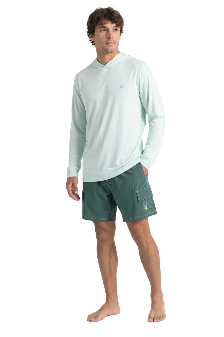 Core Heather Hooded Rashguard, Alternate, color, BLUE GLASS