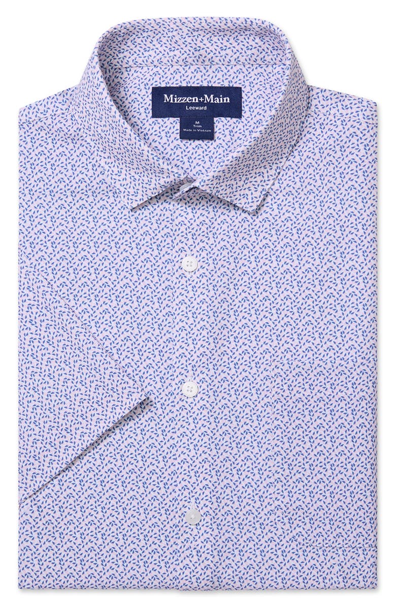 Mizzen+Main Leeward Trim Fit Short Sleeve Performance Button-Up Shirt, Alternate, color, 