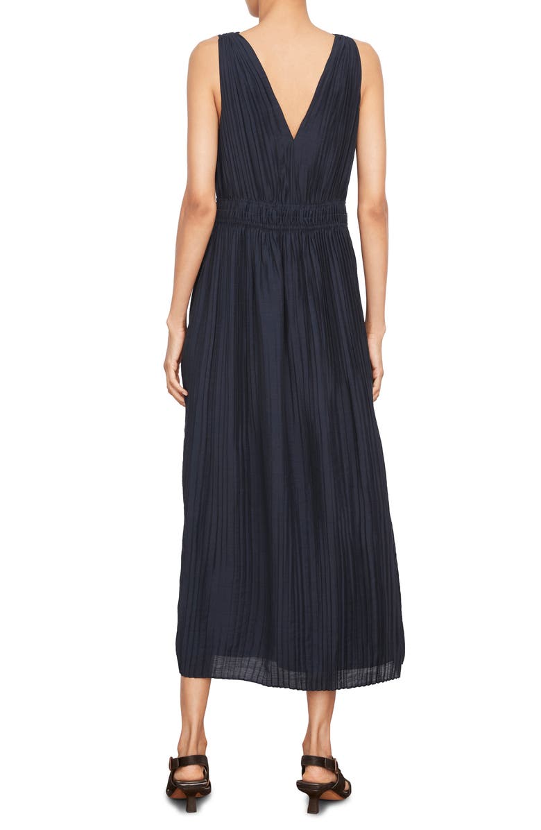 Vince Pleated Double V-Neck Dress, Alternate, color, 