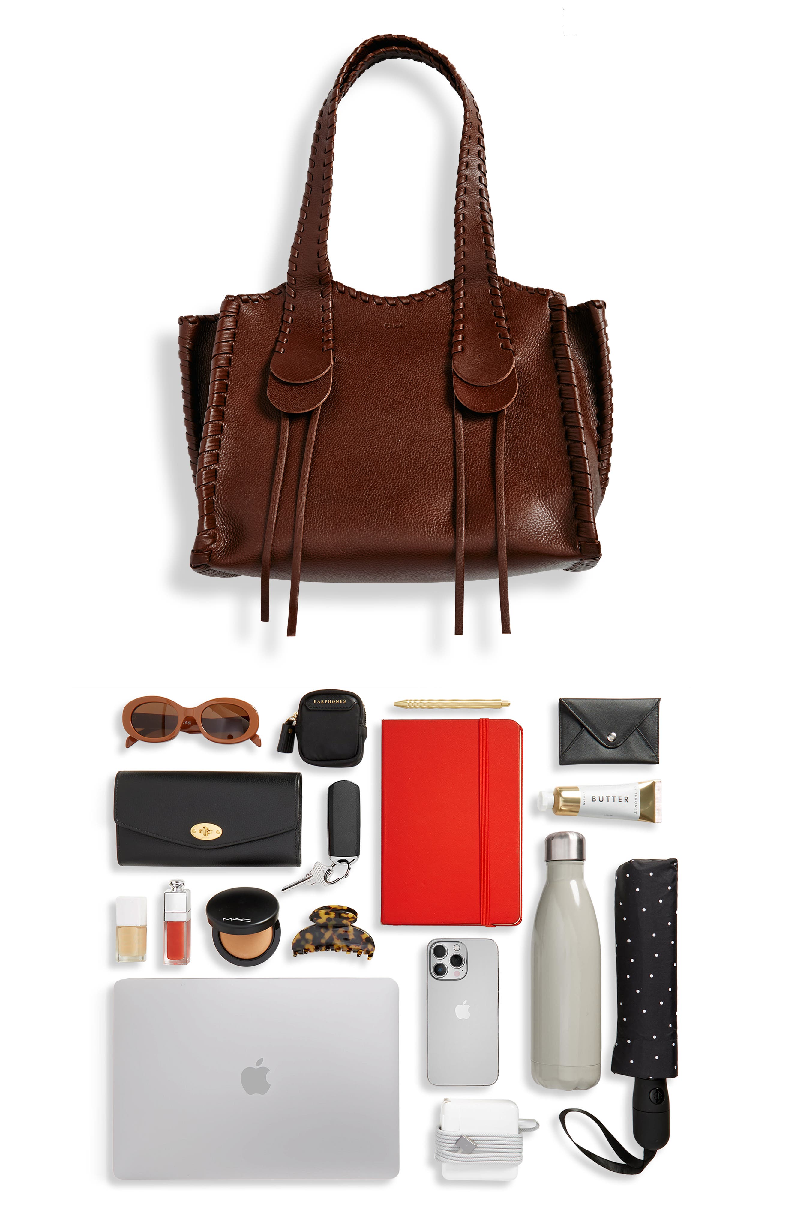Mony Leather Tote, Alternate, color, CHOCOLATE 25C