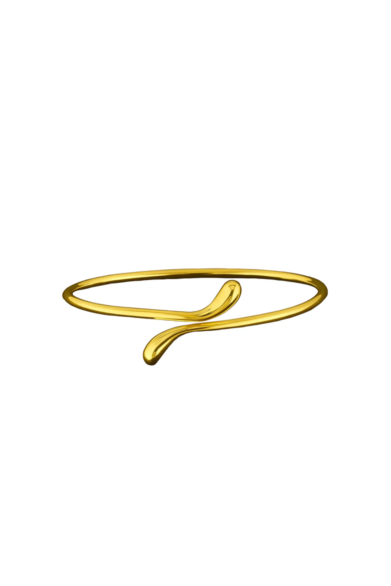 Isabella Gold Plated Teardrop Open Wrap Bangle Bracelet, Main, color, Gold