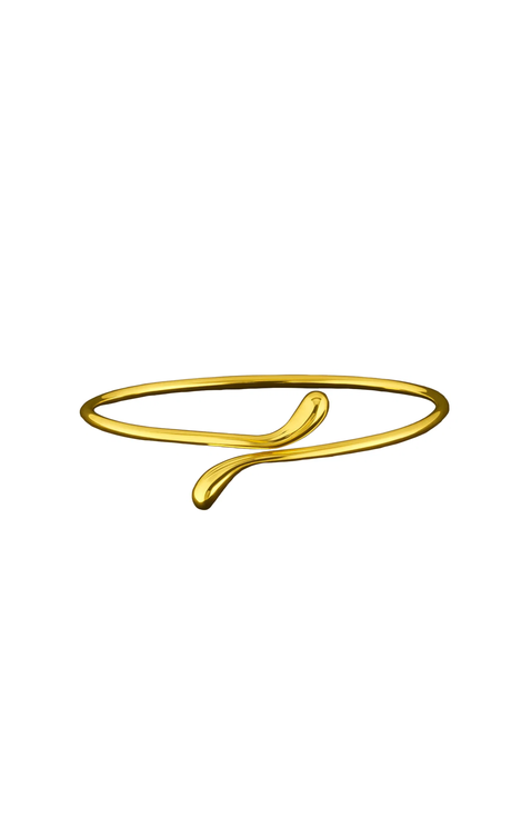 Isabella Gold Plated Teardrop Open Wrap Bangle Bracelet