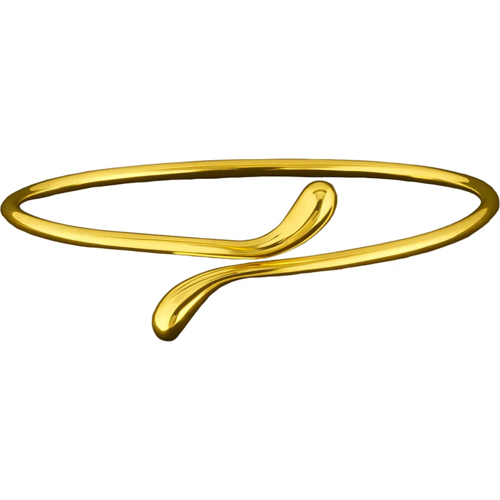 Hollywood Sensation Isabella Gold Plated Teardrop Open Wrap Bangle Bracelet In Gold