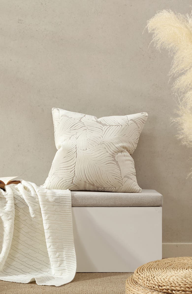 VCNY HOME Lila Jacquard Accent Pillow, Alternate, color, Ivory/ Grey