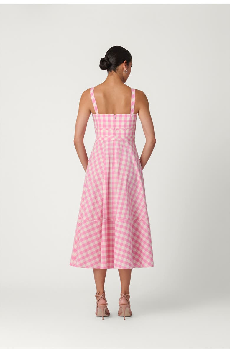 Shoshanna Gingham Kaydence Dress, Alternate, color, Peony/Optic