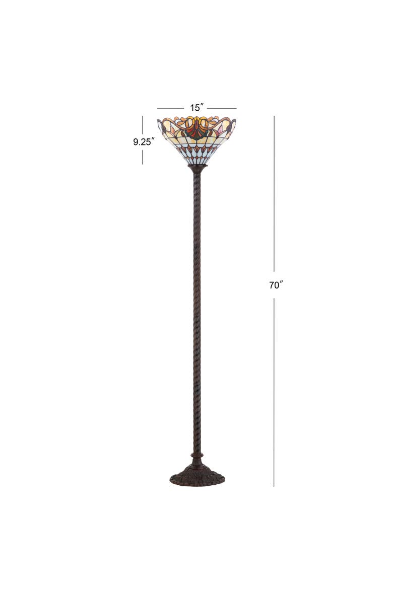 Davis Tiffany-Style 70" Torchiere LED Floor Lamp, Bronze, Alternate, color, Bronze
