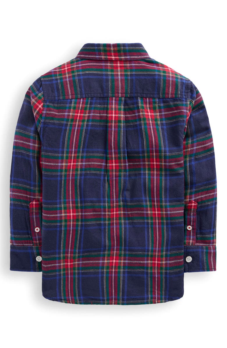 Mini Boden Kids' Plaid Cotton Flannel Button-Up Shirt, Alternate, color,